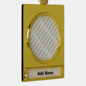 Aanpassen Naam toevoegen Foto of Illustratie Verguld Banner Ornament (Rechts)