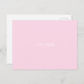 Aanpassen, Naam wijzigen Tekst Wit Lichtroze Briefkaart (Voorkant / Achterkant)