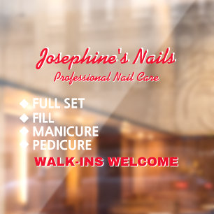 Aanpassen Nail Salon Services Walk Ins Welkom Raamsticker