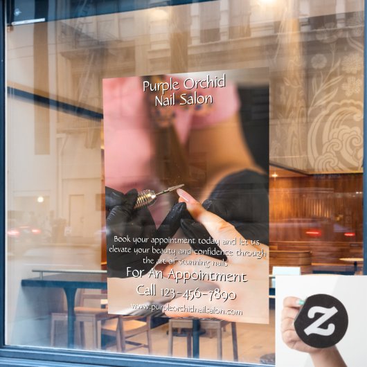 Aanpassen Nail Salon Set van Nails Business Raamsticker (Cafe Raam)