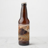 Aanpassen Native American Buffalo Hunt Gedetaillee Bier Etiket (Voorkant)