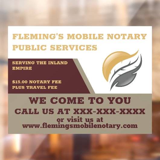 Aanpassen Notaris Openbaar Voertuig Venster Cling Raamsticker (Vel 2)