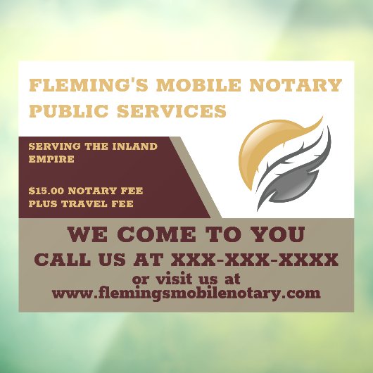 Aanpassen Notaris Openbaar Voertuig Venster Cling Raamsticker (Vel 3)