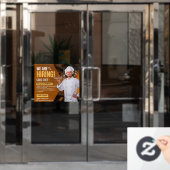 Aanpassen Nu Huren Sous Chef Restaurant Raamsticker (Kantoordeur)