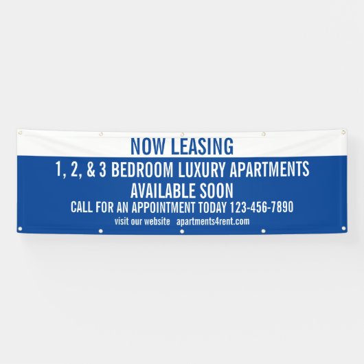 Aanpassen nu leasing appartementen te huur spandoek (Horizontaal)