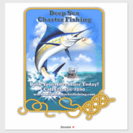 Aanpassen Ocean Sports Gevist Charter Boat Busine Sticker