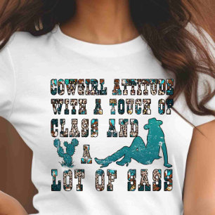 Aanpassen op Back Paard Lover Cowgirl T-shirt