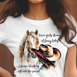 Aanpassen op Back Paard Lover Cowgirl T-shirt