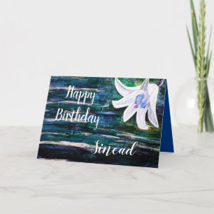Aanpassen op naam Happy Birthday Flower Design Kaart