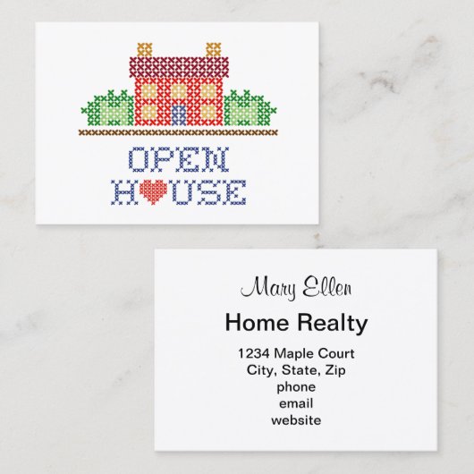 Aanpassen Open Huis Visitekaartje (Voorkant / Achterkant)