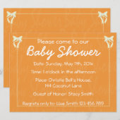 Aanpassen Oranje Baby shower-uitnodiging Kaart (Voorkant / Achterkant)