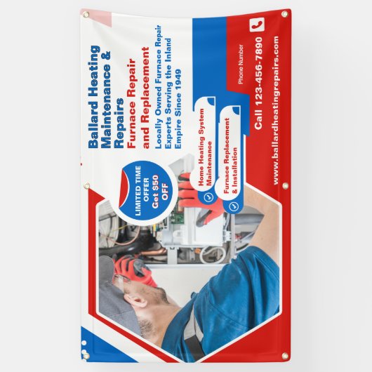 Aanpassen Oven Verwarmingssysteem Reparatie Spandoek (Verticaal)