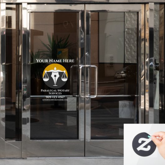 Aanpassen Paralegal Notary Services Bedrijfsdeur Raamsticker (Kantoordeur)