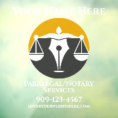 Aanpassen Paralegal Notary Services Bedrijfsdeur Raamsticker (Vel 3)