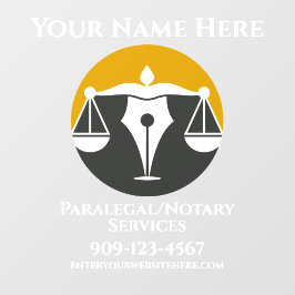 Aanpassen Paralegal Notary Services Bedrijfsdeur Raamsticker