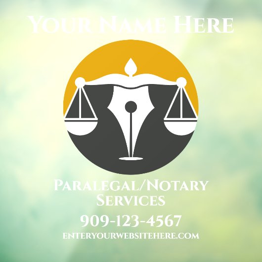 Aanpassen Paralegal Notary Services Business Front Raamsticker (Vel 3)