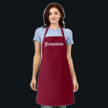 Aanpassen personaliseer monogram Bourgodie van de  Schort<br><div class="desc">Personaliseer met NAME monogram bordeaux en wit Schort. Zeer geschikt voor koks,  koks,  aardewerk,  keramiek,  ambachten,  werk,  keuken,  bakken,  bbq,  grill,  en ook bedrijven en winkels,  enz</div>