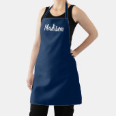 Aanpassen personaliseer NAAM monogram marineblauw Schort (Insitu)