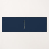 Aanpassen personaliseer naam monogram marineblauw  yogamat (Voorkant (horizontaal))