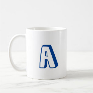 Aanpassen, personaliseren Alfabet letter blauw wit Koffiemok
