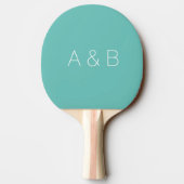 Aanpassen, personaliseren paar initialen monogram tafeltennisbatje (Achterkant)
