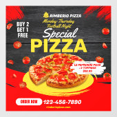 Aanpassen Pizza Football Night Pepperoni Deal Raamsticker (Vel)