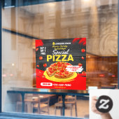 Aanpassen Pizza Football Night Pepperoni Deal Raamsticker (Cafe Raam)