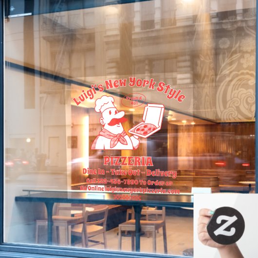 Aanpassen Pizza Restaurant Front Raamsticker (Cafe Raam)
