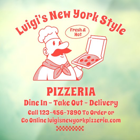 Aanpassen Pizza Restaurant Front Raamsticker (Vel 3)