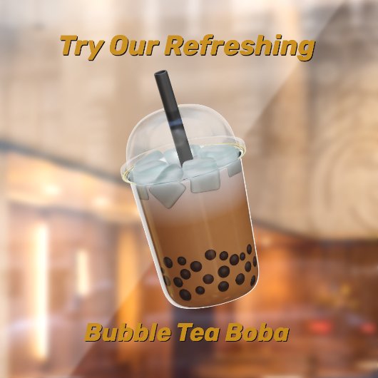 Aanpassen Probeer onze verfrissende Bubble Tea Bob Raamsticker (Vel 2)