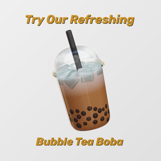 Aanpassen Probeer onze verfrissende Bubble Tea Bob Raamsticker (Vel)