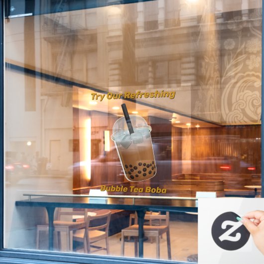 Aanpassen Probeer onze verfrissende Bubble Tea Bob Raamsticker (Cafe Raam)