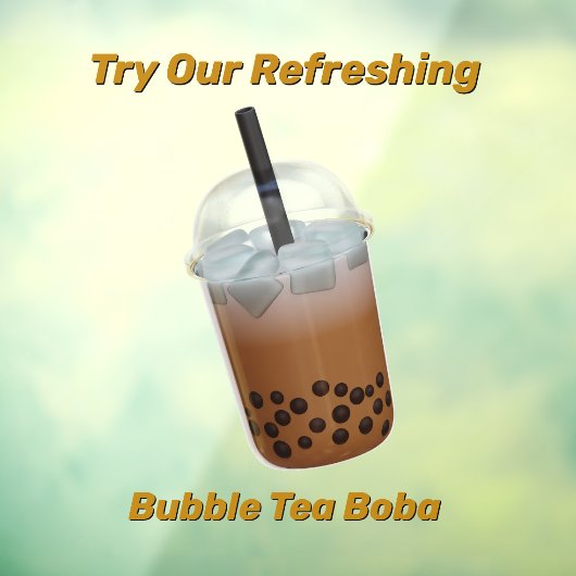 Aanpassen Probeer onze verfrissende Bubble Tea Bob Raamsticker (Vel 3)