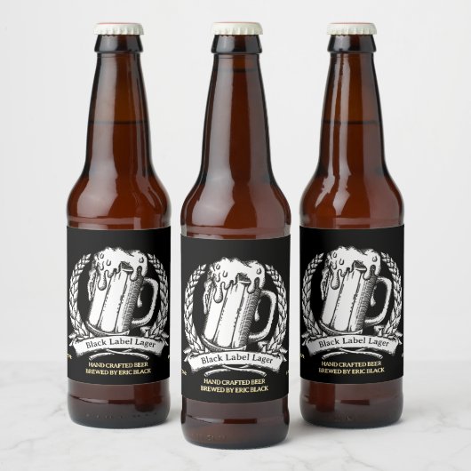 Aanpassen Professioneel Zwart Bier Etiket (Flessen)