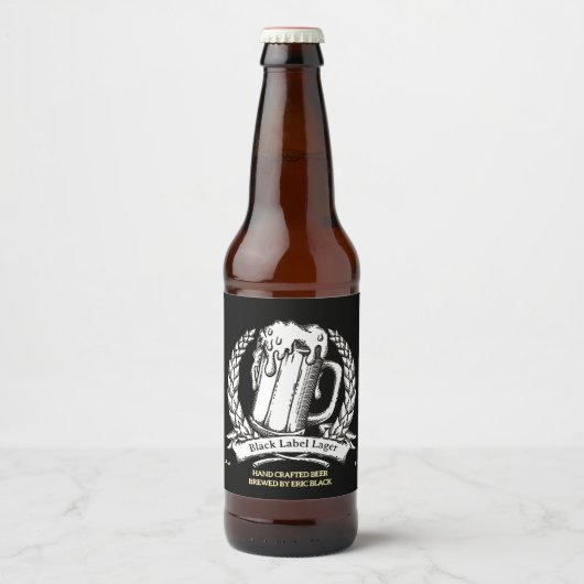 Aanpassen  Professioneel Zwart Bier Etiket (Voorkant)