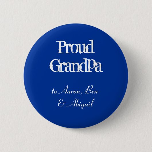 Aanpassen! Proud Grandpa Ronde Button 5,7 Cm (Voorkant)