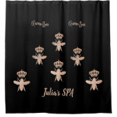 Aanpassen QUEEN BEE Lady Boss SPA Roos Gold Modern Douchegordijn (Voorkant)
