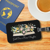 Aanpassen Quote Waterverf Boek Bloemen Bloemen Bagagelabel