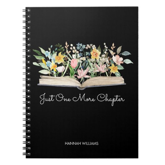 Aanpassen Quote Waterverf Book Flower Notitieboek (Voorkant)