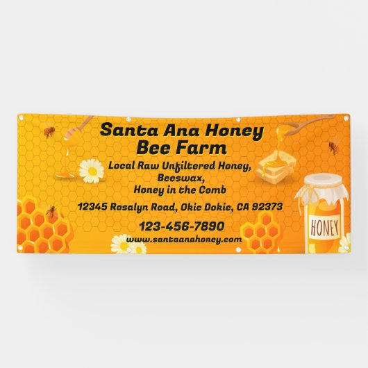 Aanpassen Raw Honey te koop Boerderij Business 2 Spandoek (Horizontaal)