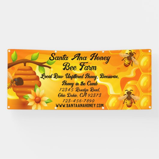 Aanpassen Raw Honey te koop Boerderij Business Spandoek (Horizontaal)