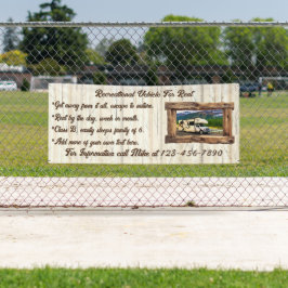Aanpassen Recreatieve Voertuig Te Huur Of Verkoop Spandoek