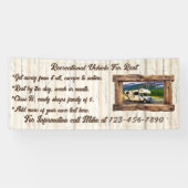 Aanpassen Recreatieve Voertuig Te Huur Of Verkoop Spandoek (Horizontaal)