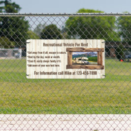 Aanpassen Recreatieve Voertuig Te Huur Of Verkoop Spandoek