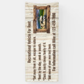 Aanpassen Recreatieve Voertuig Te Huur Of Verkoop Spandoek (Verticaal)