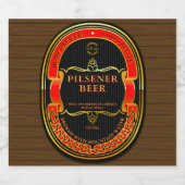 Aanpassen Red Black Gold Rustic Bier Etiket (Enkel label)