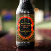 Aanpassen Red Black Gold Rustic Bier Etiket