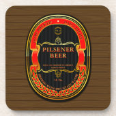 Aanpassen Red Black Gold Rustic Bier Onderzetter (Voorkant)