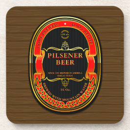 Aanpassen Red Black Gold Rustic Bier Onderzetter