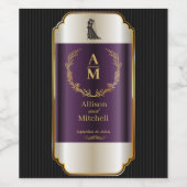 Aanpassen Romantisch Elegant Wedding Receptie Wijn Etiket (Enkel label)